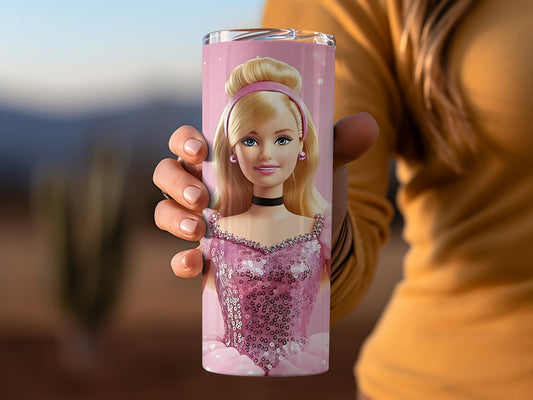 Barbie Sparkling Pink Gown With Blonde Hair Doll Tumblers