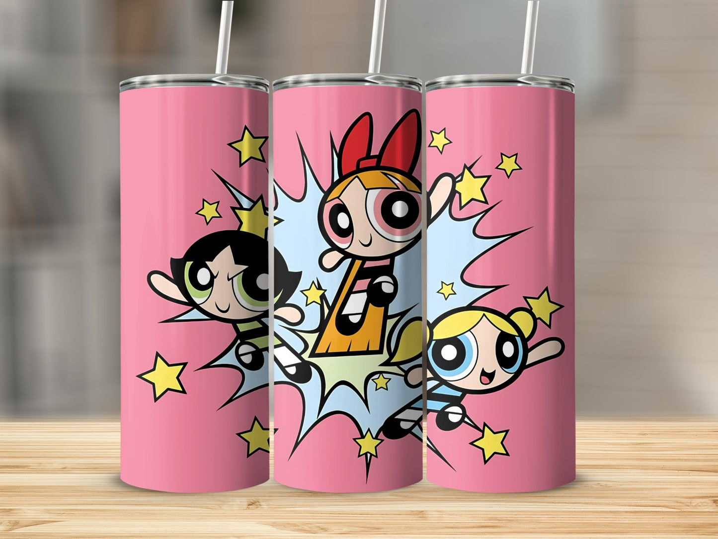Powerpuff Girls Pink Tumbler with Straw Set Product