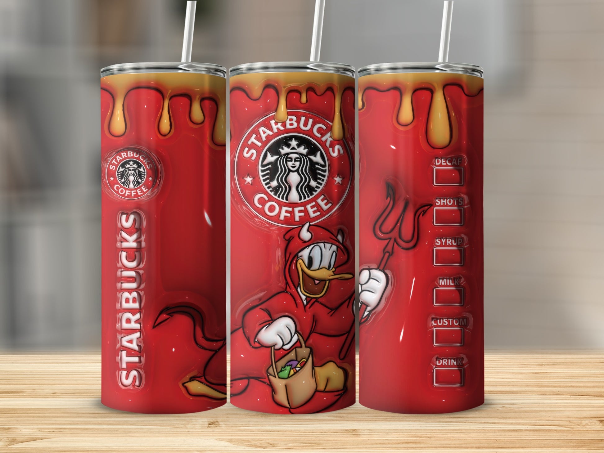 Funny Coffee-Themed Character Tumbler for Beverages