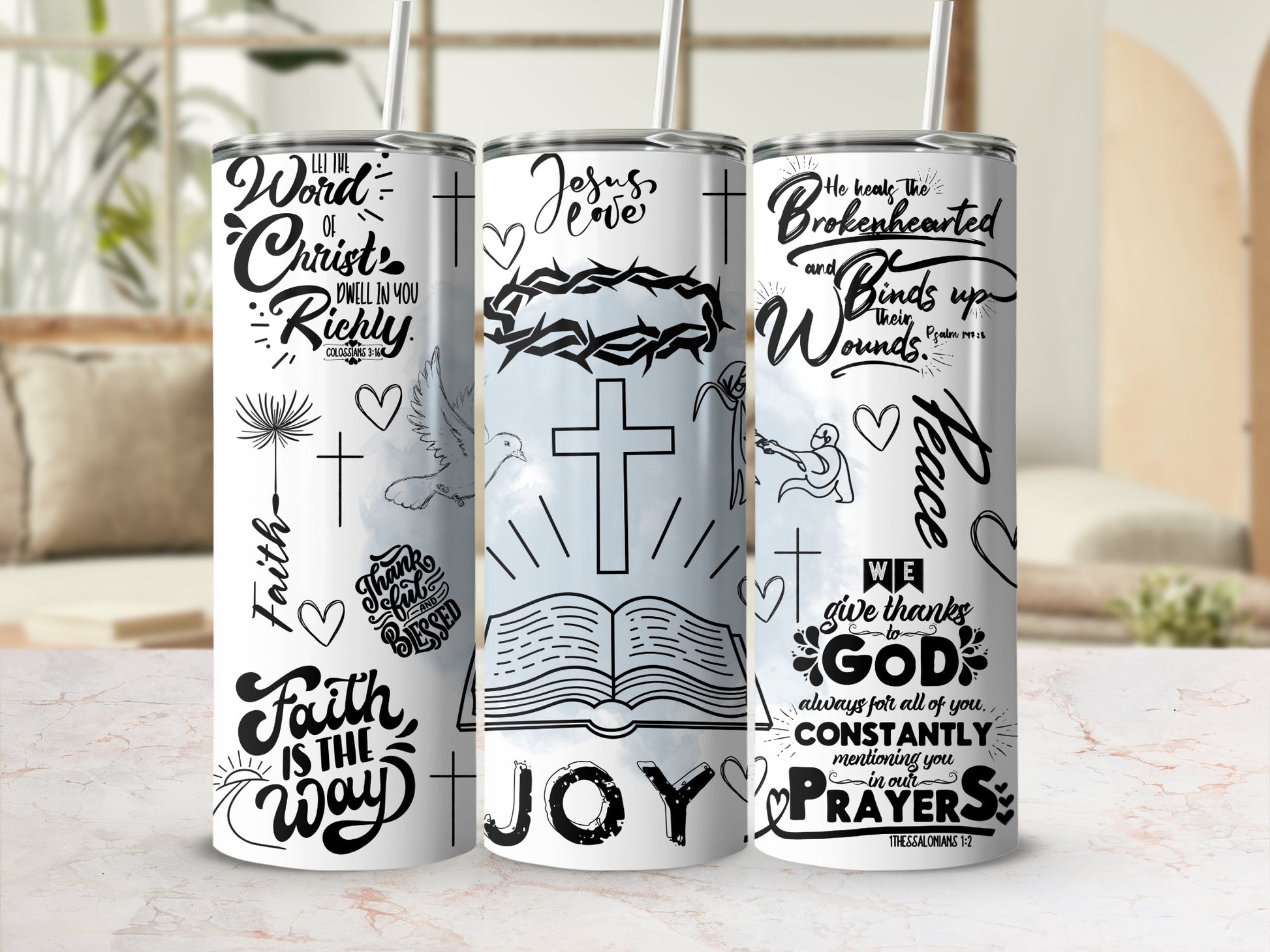Inspirational Christian Scripture Design Tumbler