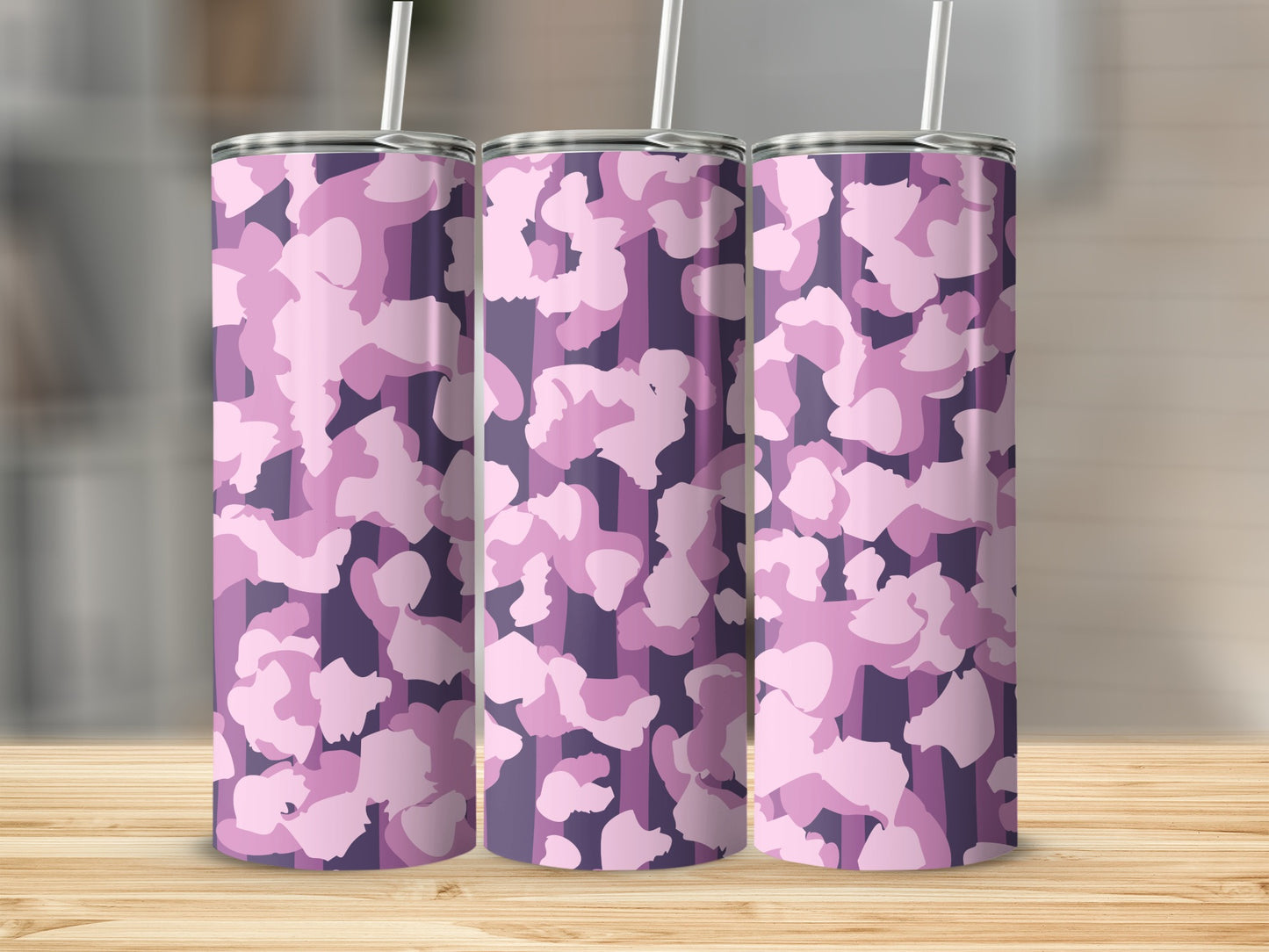 Purple and Pink Abstract Camo Pattern Tumbler product