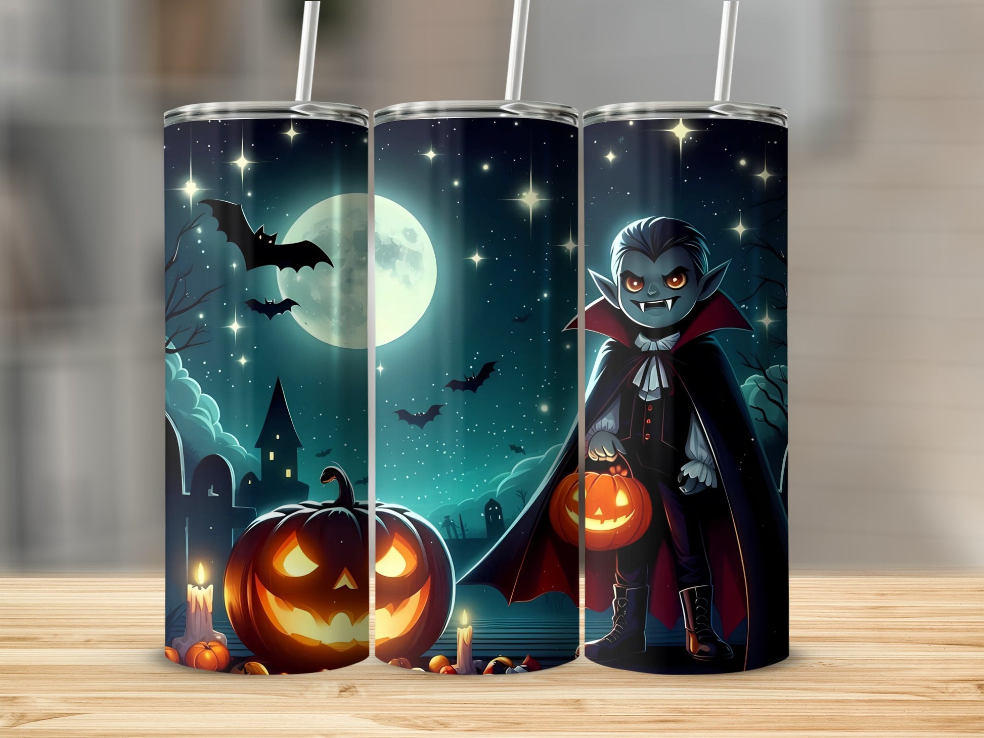 Spooky Halloween Vampire Pumpkin Tumbler product