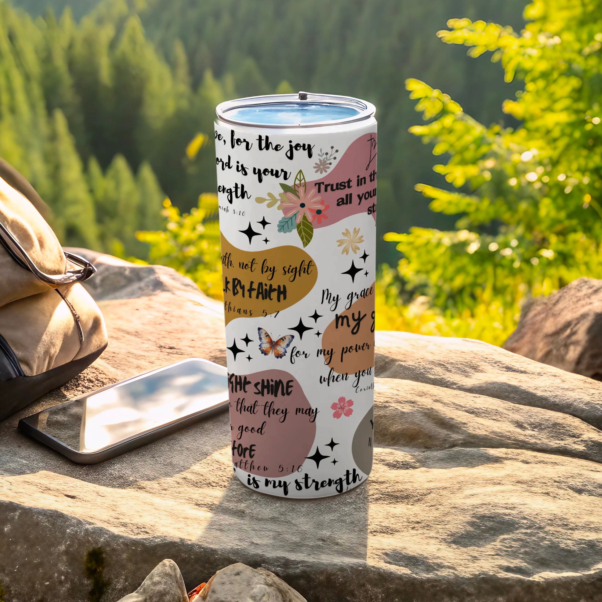 Inspiring Bible Verses Tall Tumbler with Lid