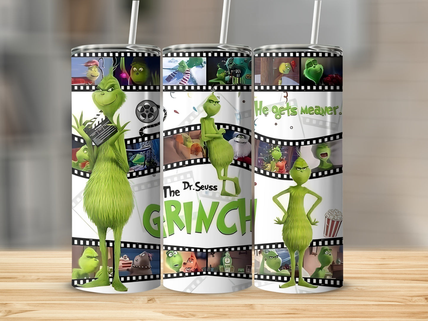 Dr. Seuss Grinch Filmstrip Design Tumblers
