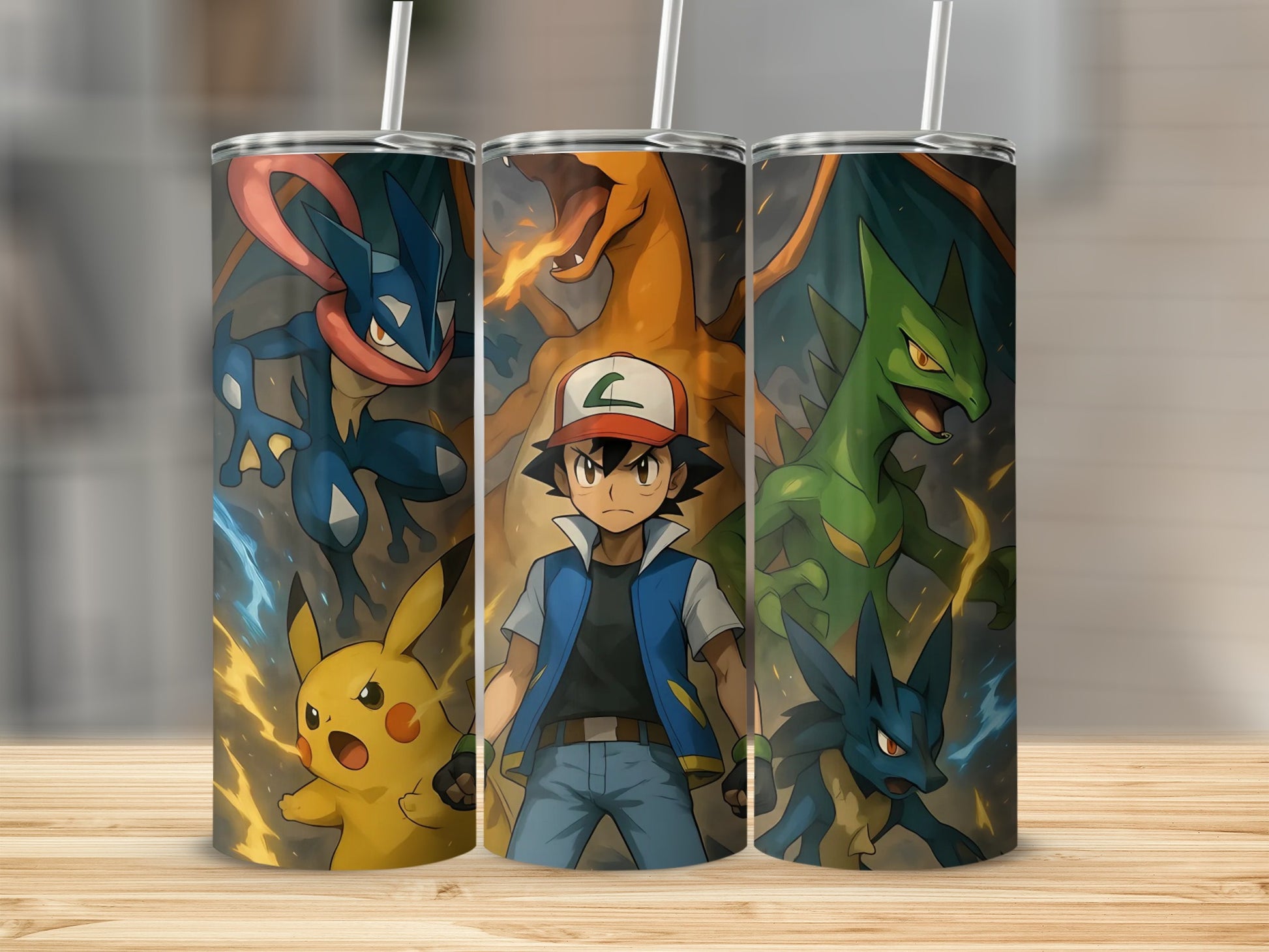 Vibrant Character Design Skinny Tumbler Cup