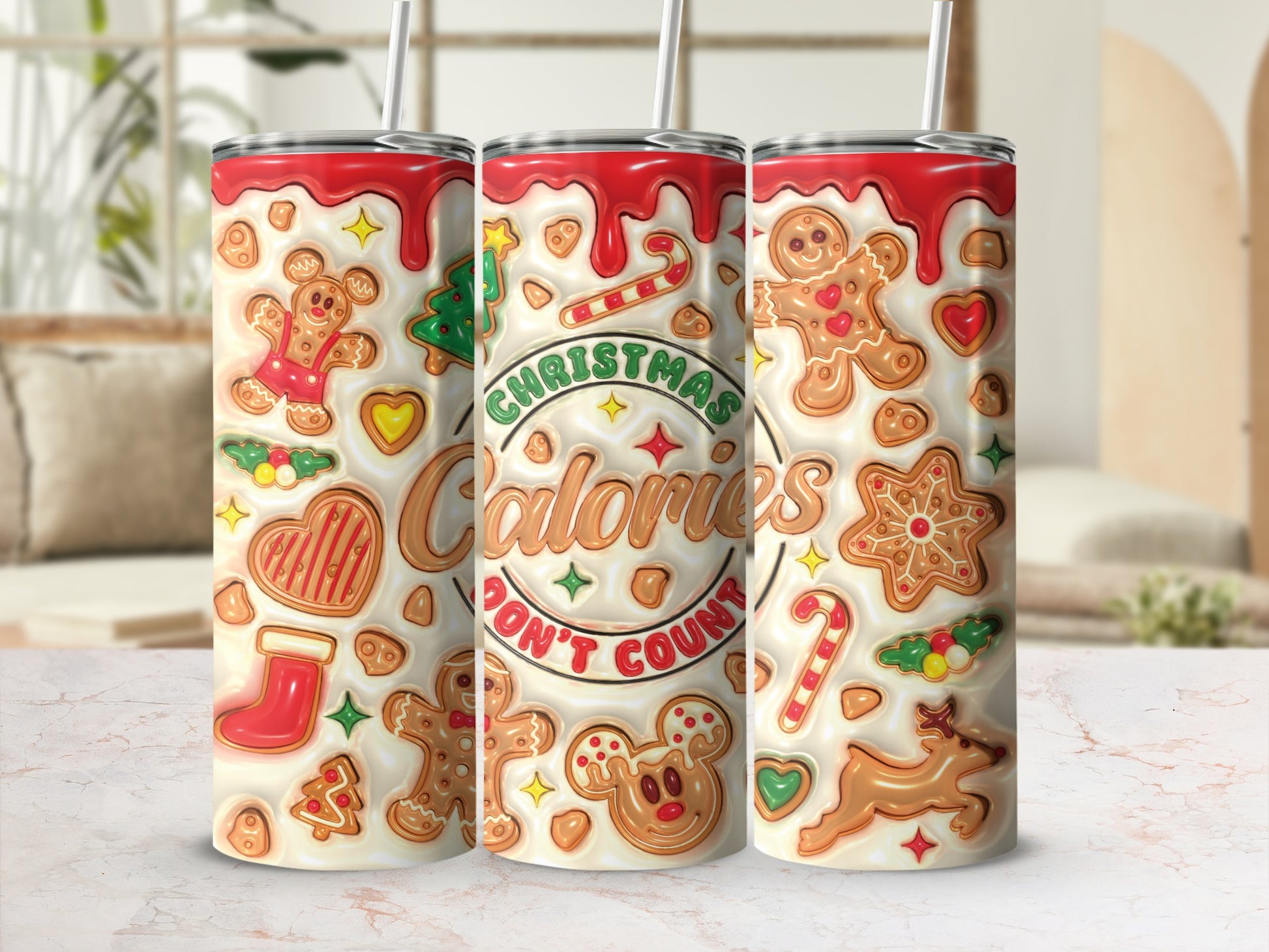 Christmas Calories Don't Count Themed Tumbler Cup