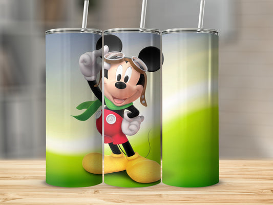 Mickey Mouse Tumbler with Aviator Goggles Design