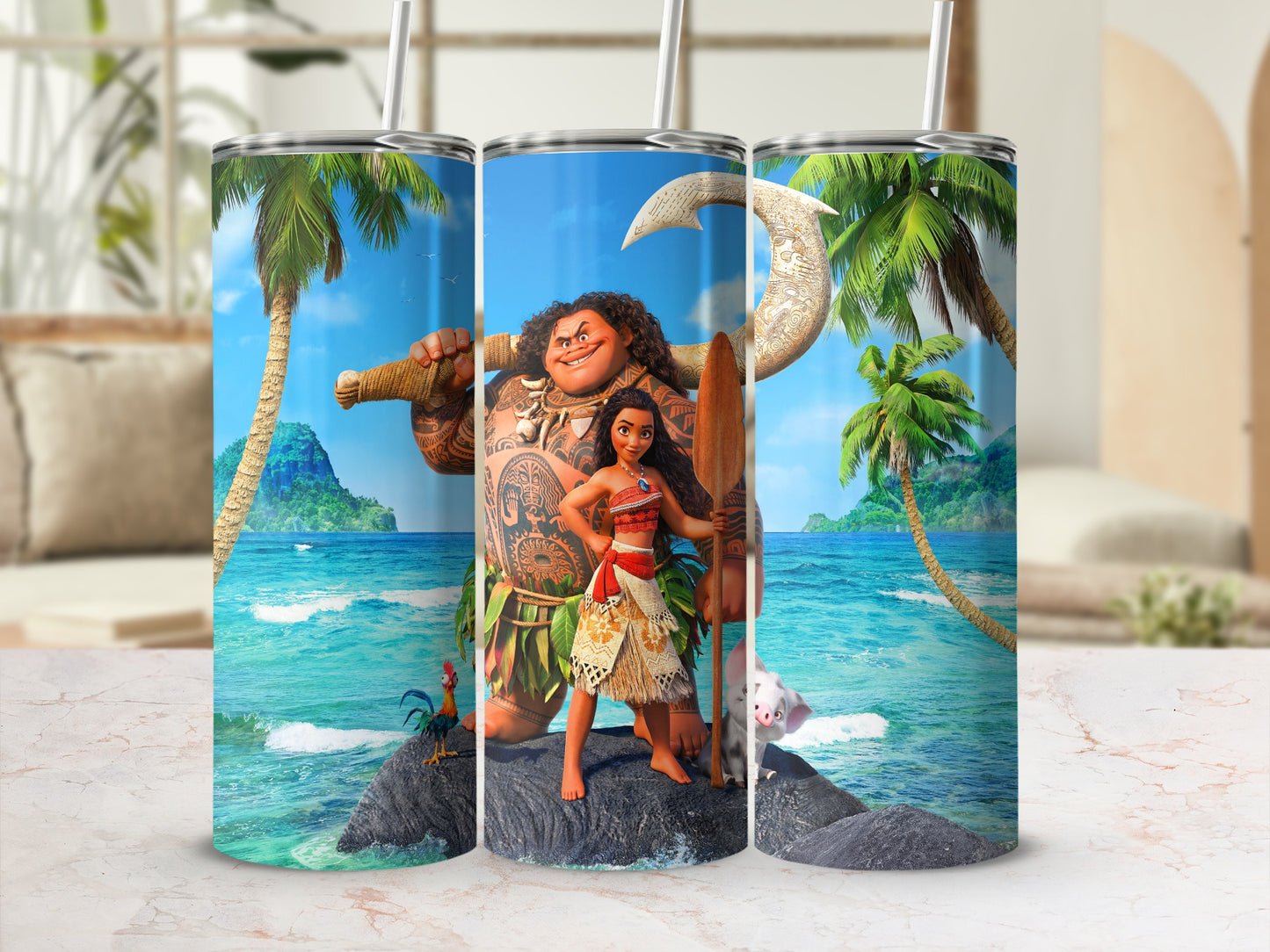 Tropical Island Characters Design Insulated Tumbler
