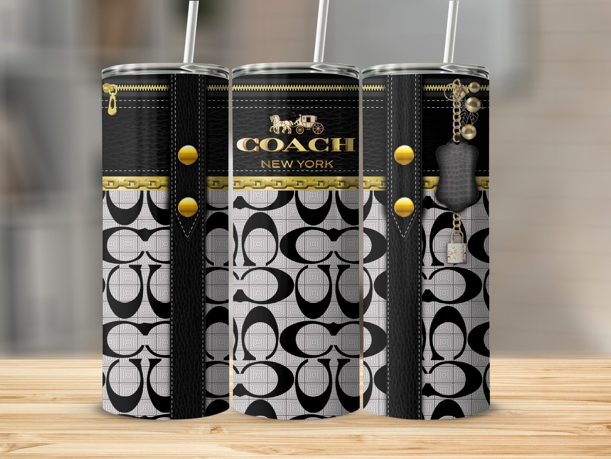 Coach New York Designer Tumbler with Iconic Pattern