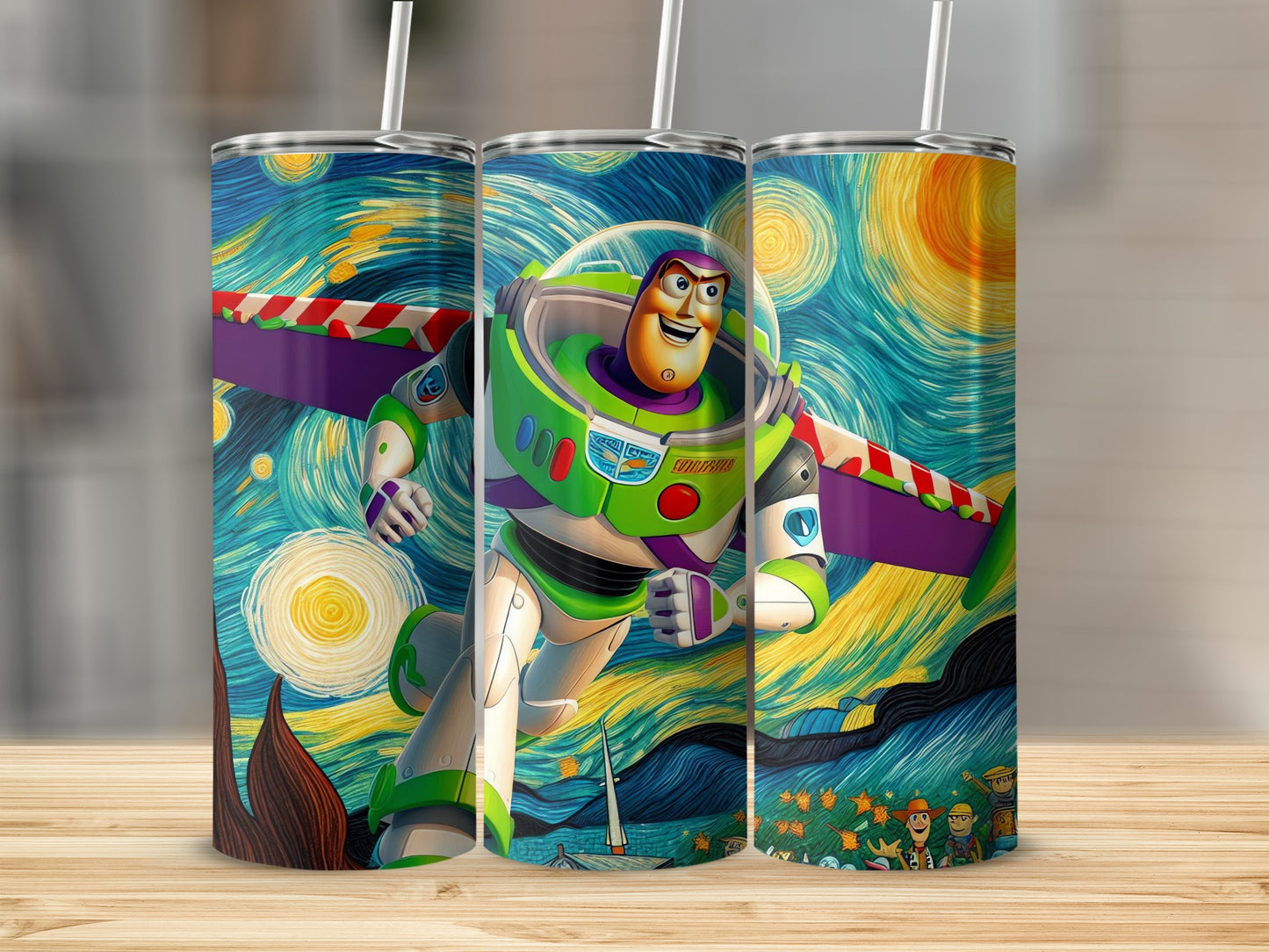Buzz Lightyear Starry Night Inspired Tumbler Cup