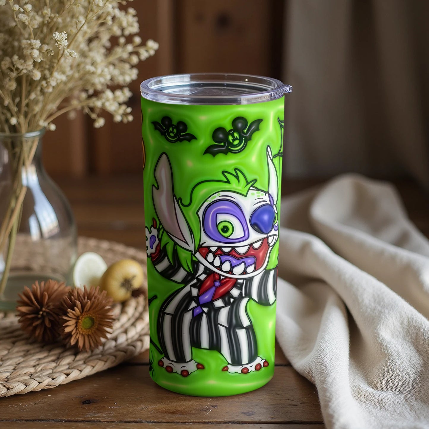 Fun Green Monster Themed Travel Mug Product