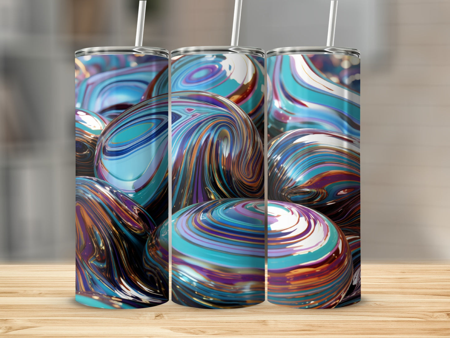Vibrant Swirls Abstract Design Iridescent Globes product type