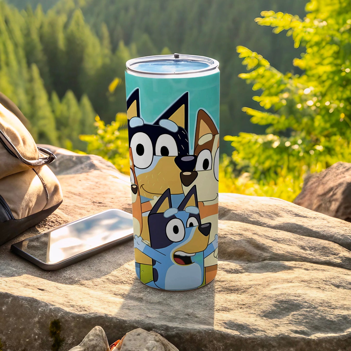 Colorful Family Characters Drink Tumbler For Outdoor Adventures