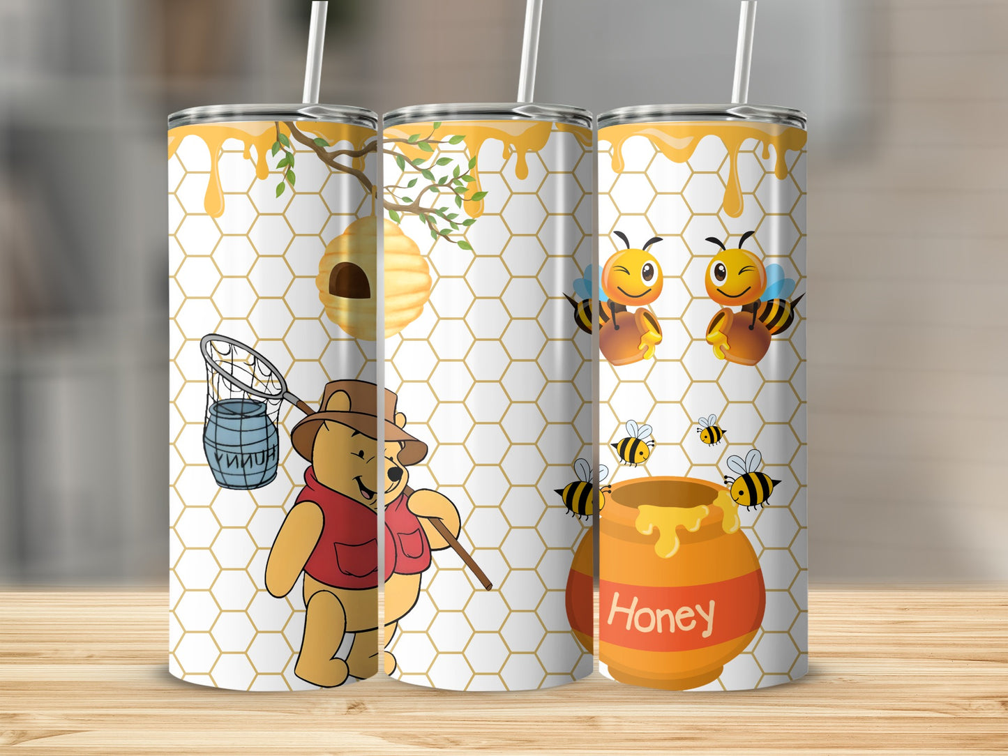 Adorable Honey Bear and Bees Themed Tumbler Product