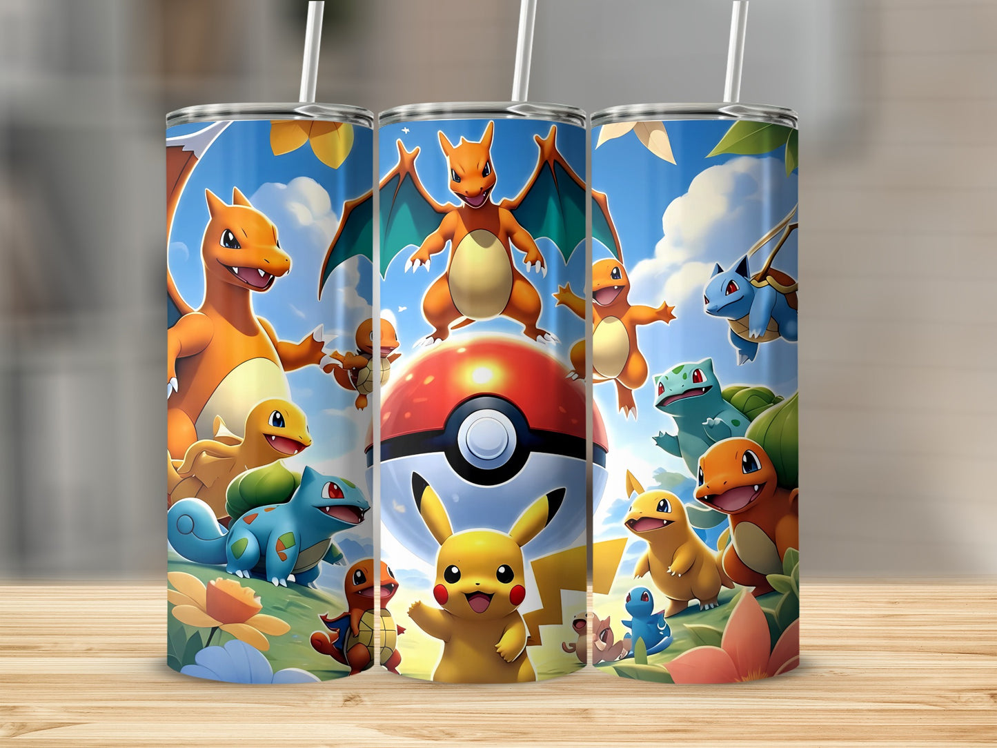 Pokémon Themed Tumbler with Popular Characters
