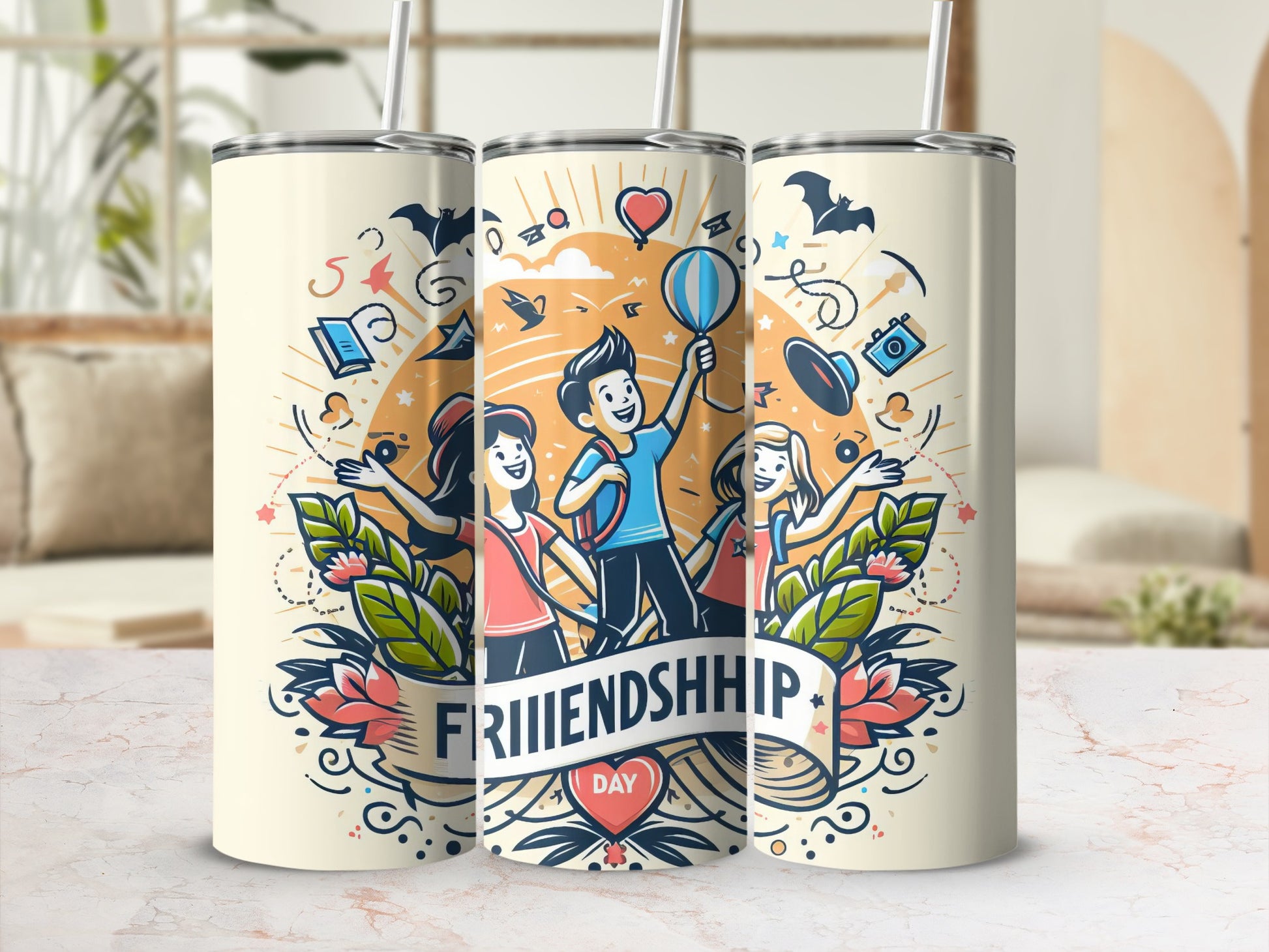 Friendship Day Celebration Tumbler with Fun Design
