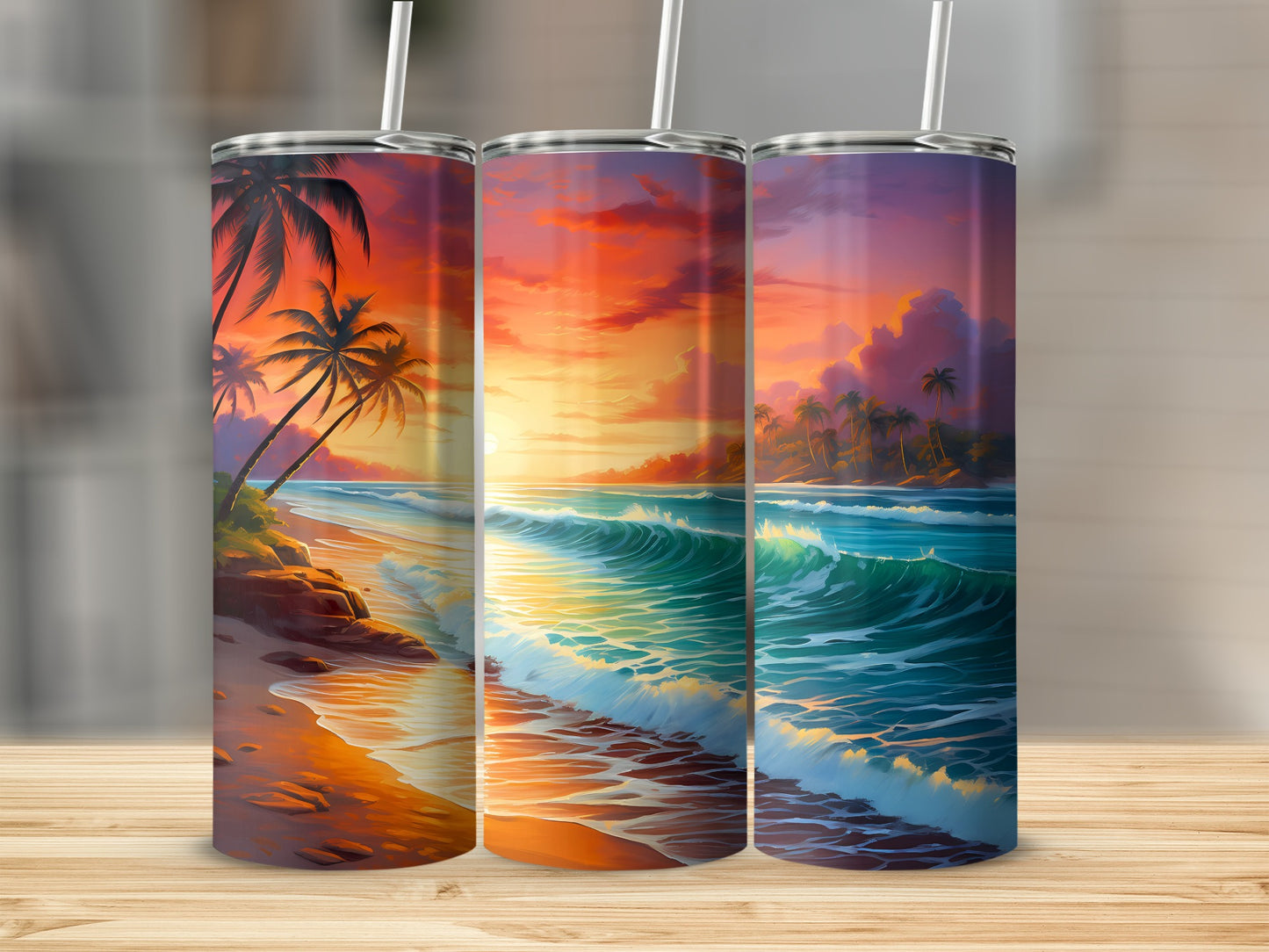 Tropical Beach Palm Sunset Ocean Waves product type
Tumbler, Beach Scene, Sunset View, Tropical Palms, Ocean Waves, Summer Vibes, Island Paradise, Drink Container, Travel Cup, Vibrant Art, Beach Lover, Nature Design, Coastal Style, Palm Beach, Sunset Beach, Ocean Art, Tropical Design, Vacation Mood, Drinkware Gift, Beautiful Scenery