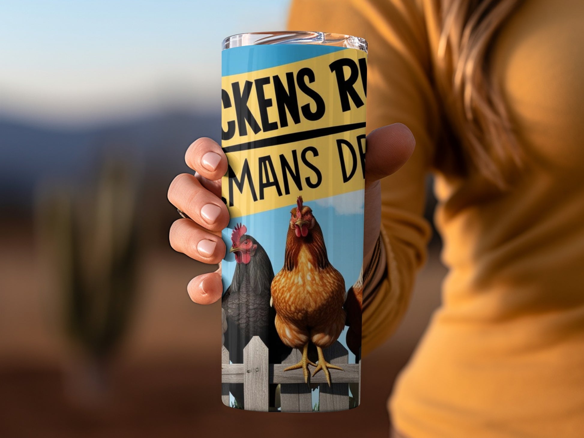 Chickens Rule Humans Drool Insulated Tumbler Cup