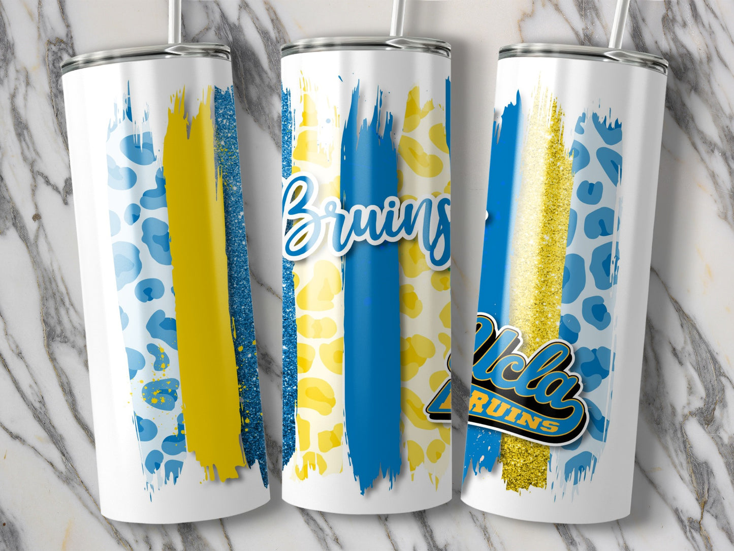 UCLA Bruins Logo and Brush Strokes Fan Design Tumblers