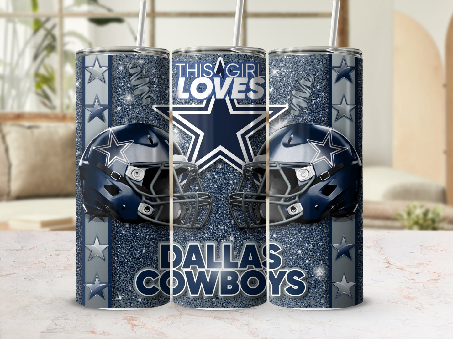 This Girl Loves Dallas Cowboys Helmets Design Tumblers