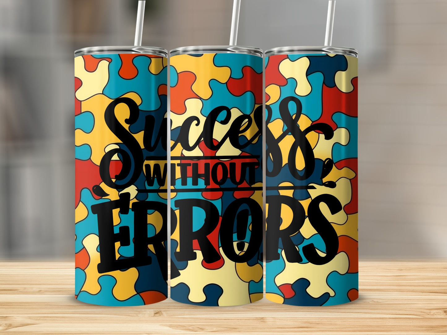 Success Without Errors Colorful Puzzle Graphic Product