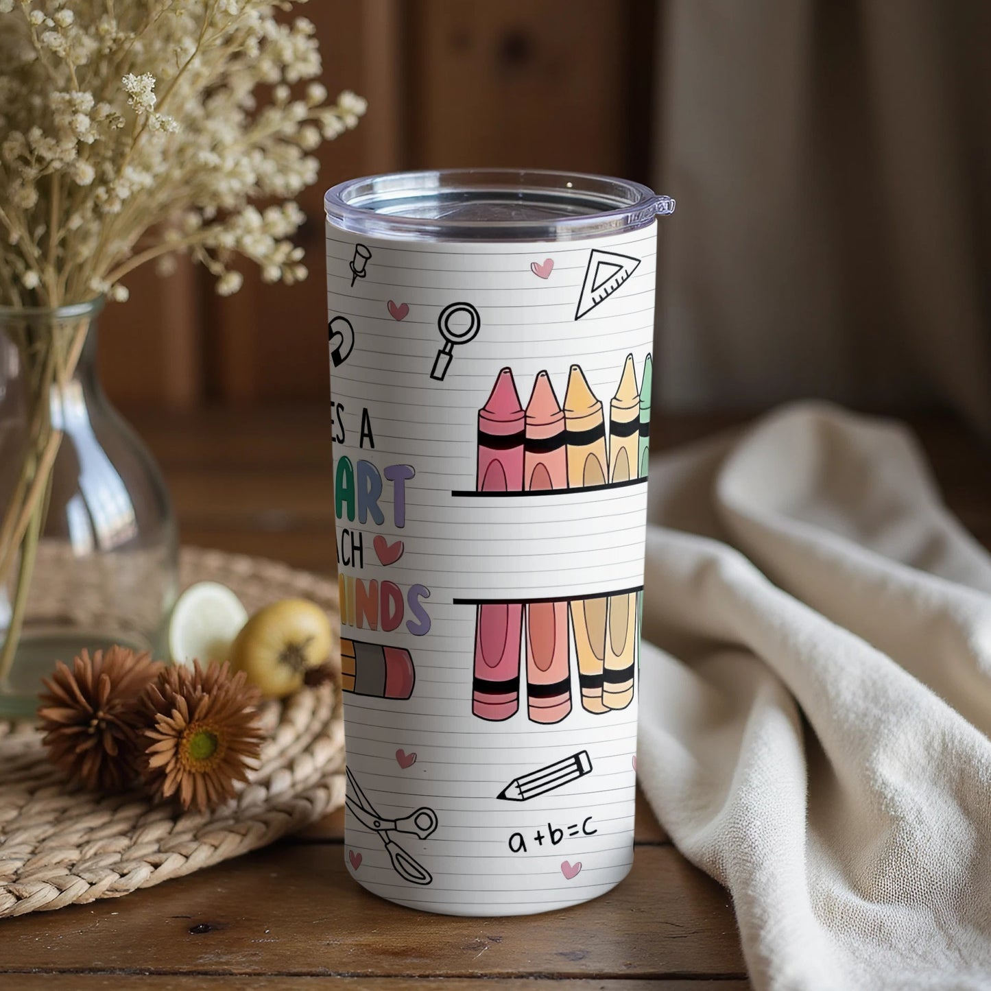 Cute Colorful Crayons Educational Travel Tumbler