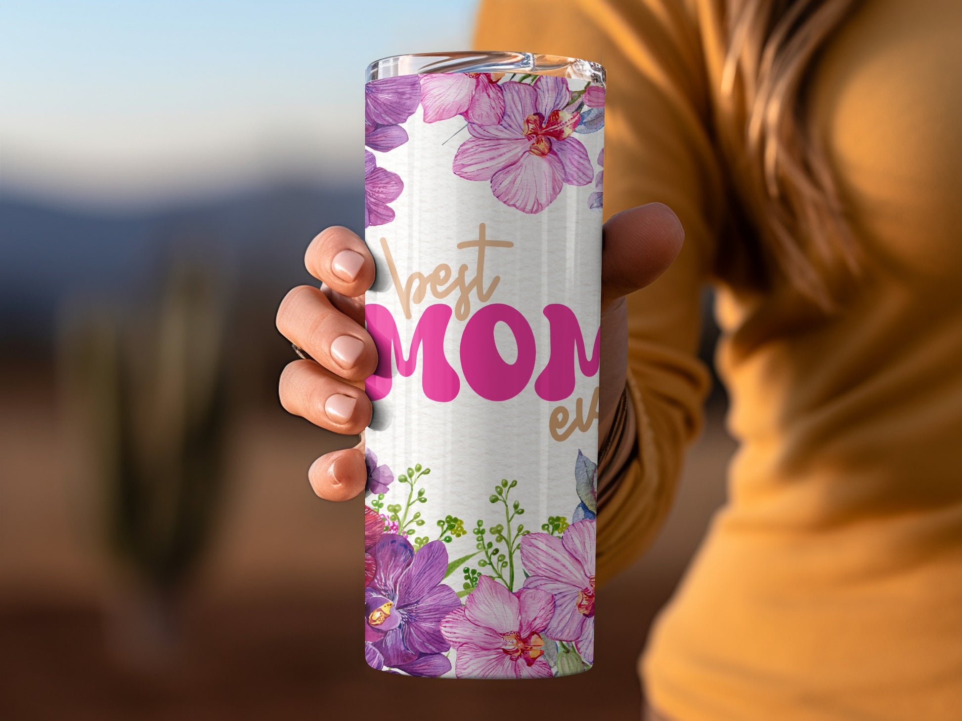 Best Mom Ever Floral Design Tumbler Cup Gift