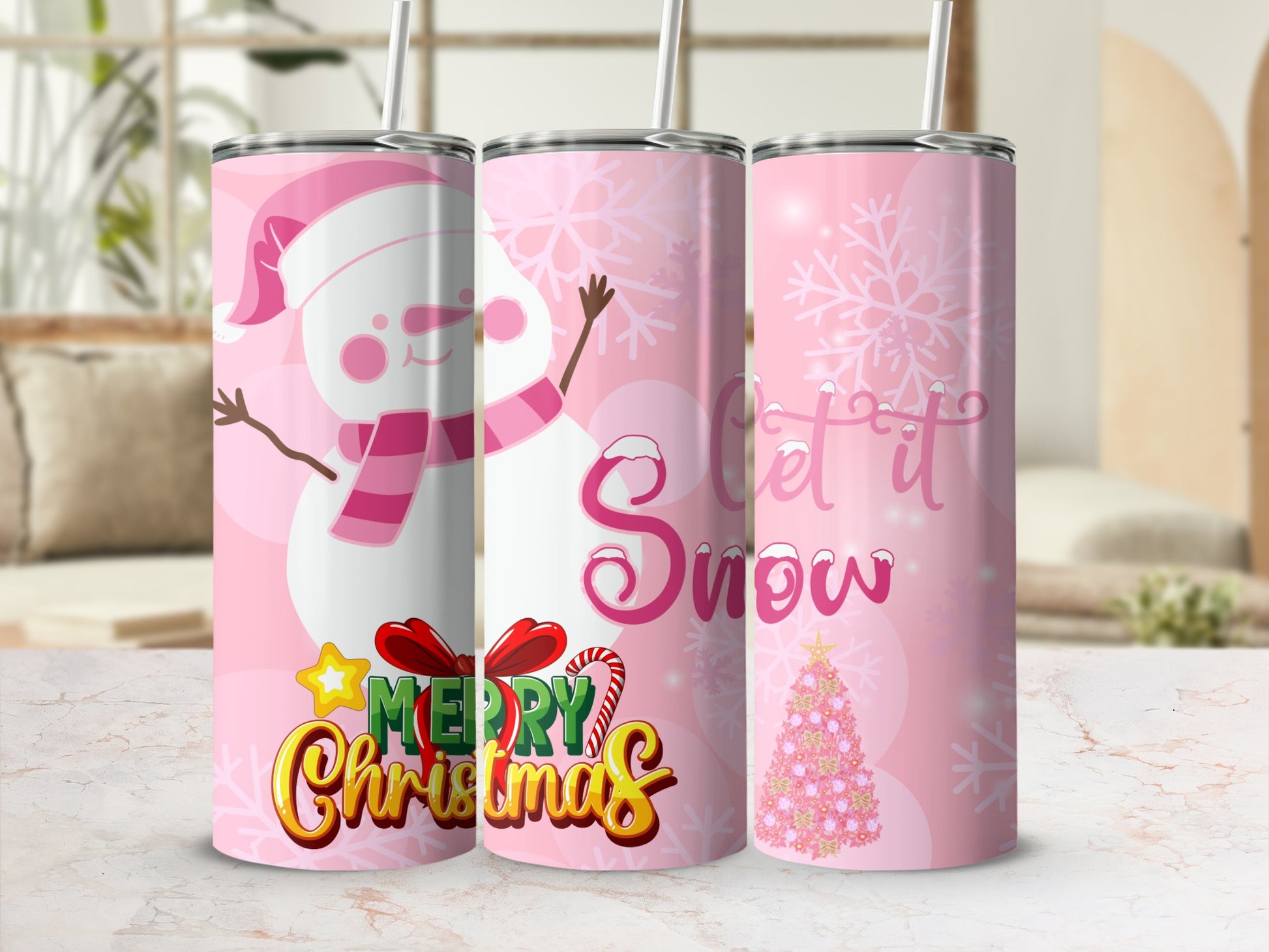 Merry Christmas Let It Snow festive tumbler product