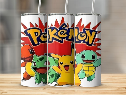 Vibrant Pokémon Character Design Insulated Tumbler Cup