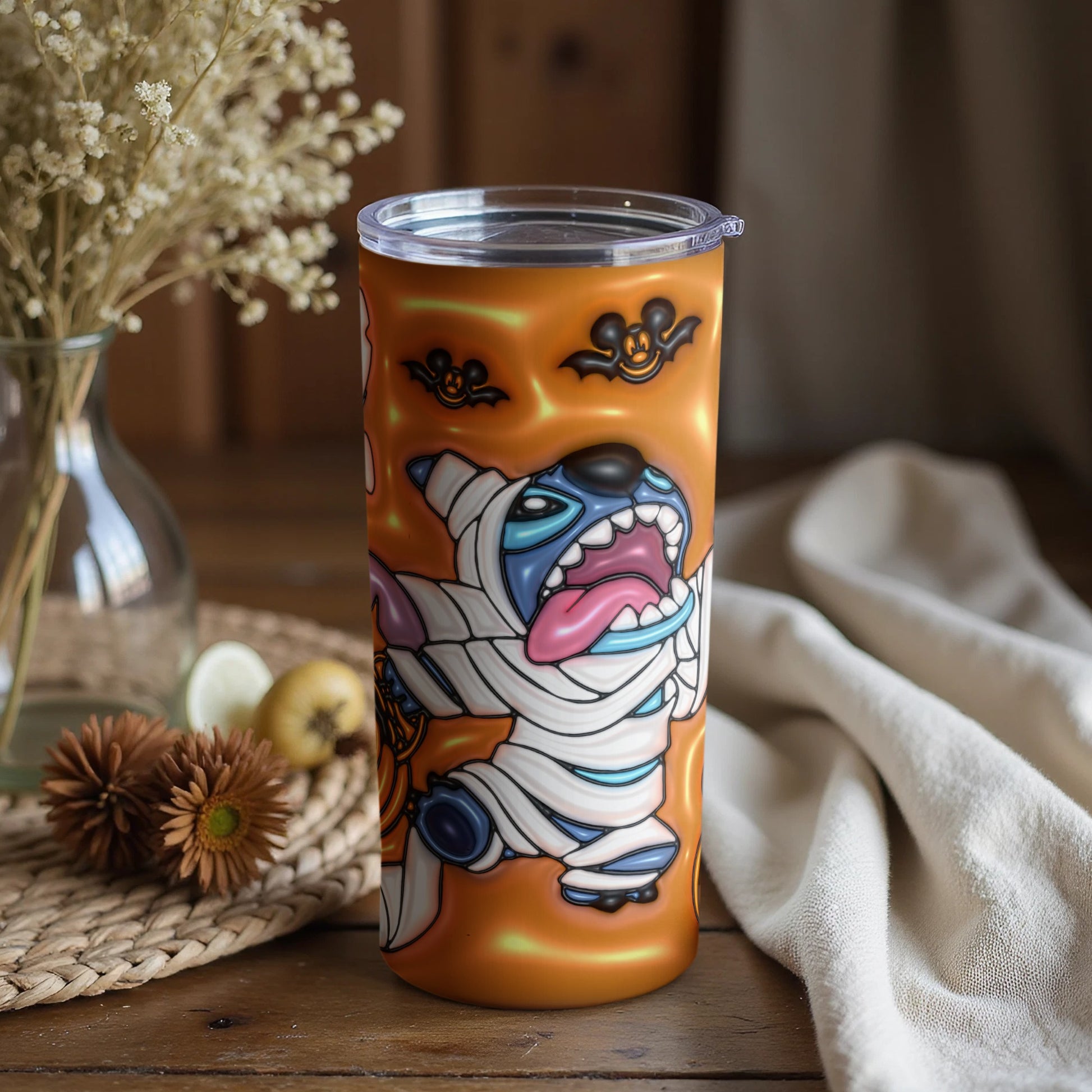 Cute Halloween Dog and Pumpkins Tumbler