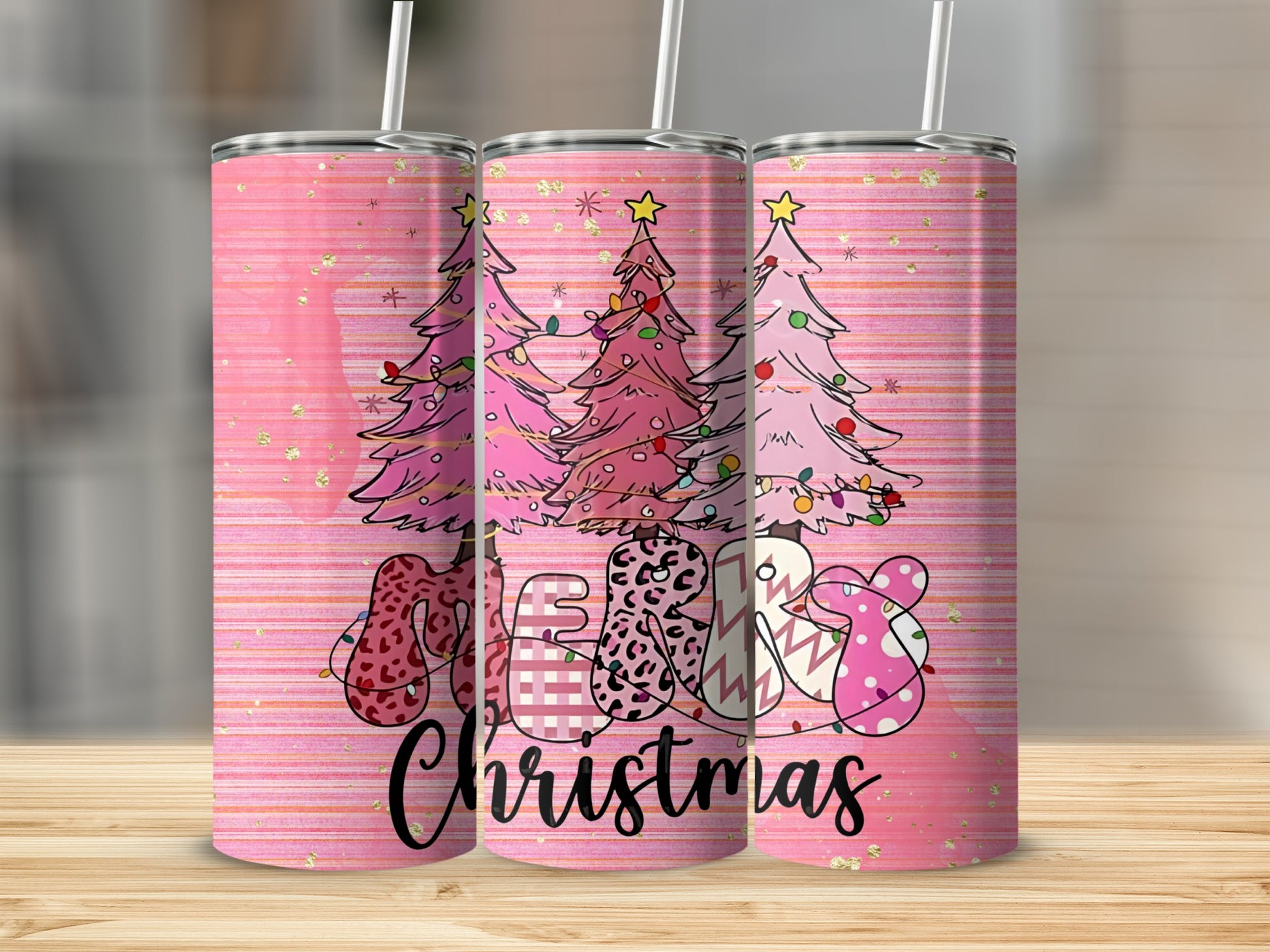 Merry Christmas Skinny Tumbler Holiday Design