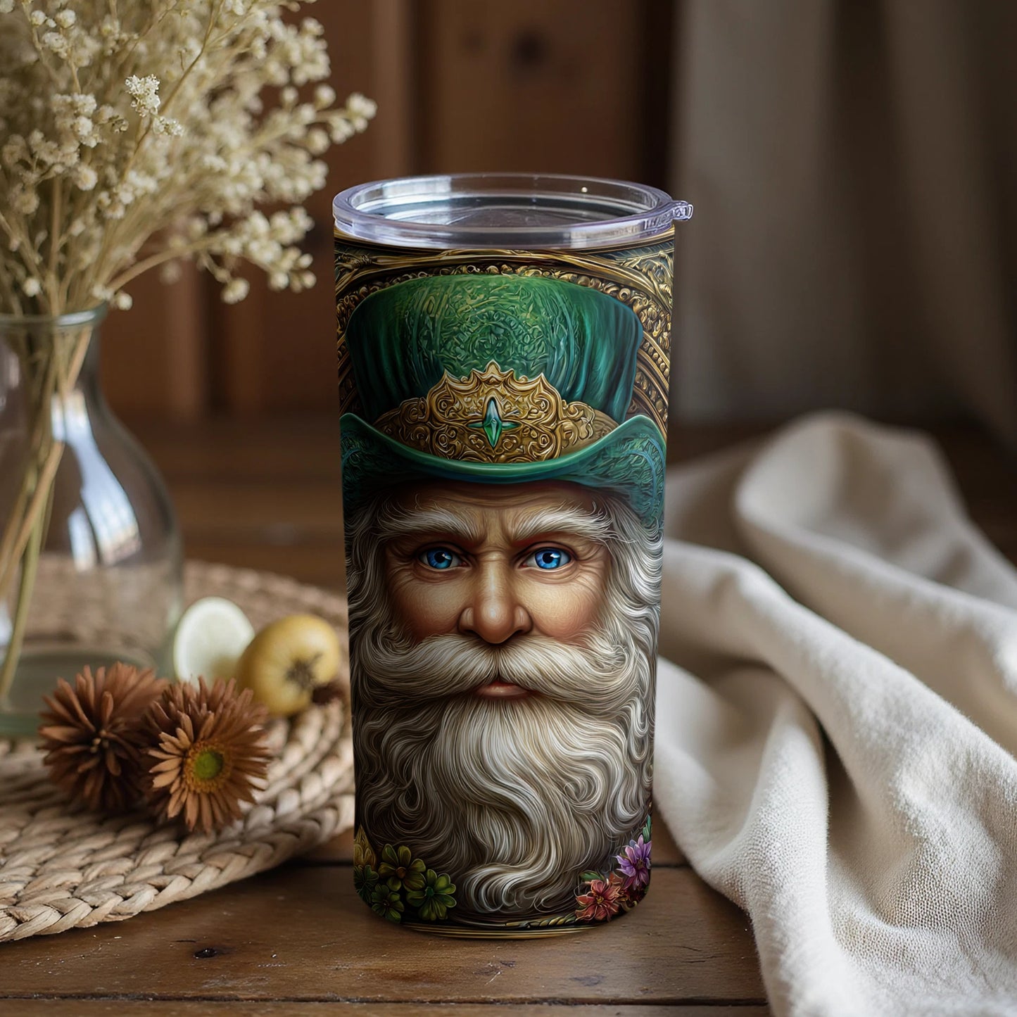 Stylish Tumbler with Artistic Bearded Man Design