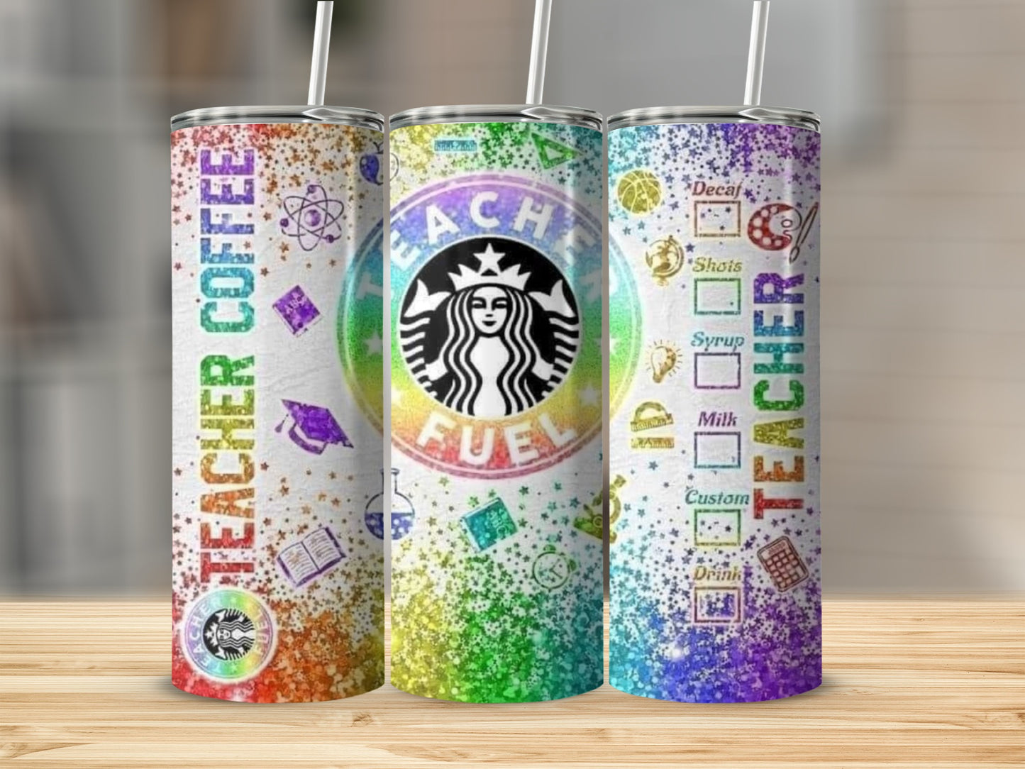 Teacher Fuel Circle Design for Educators and Coffee Lovers Tumblers