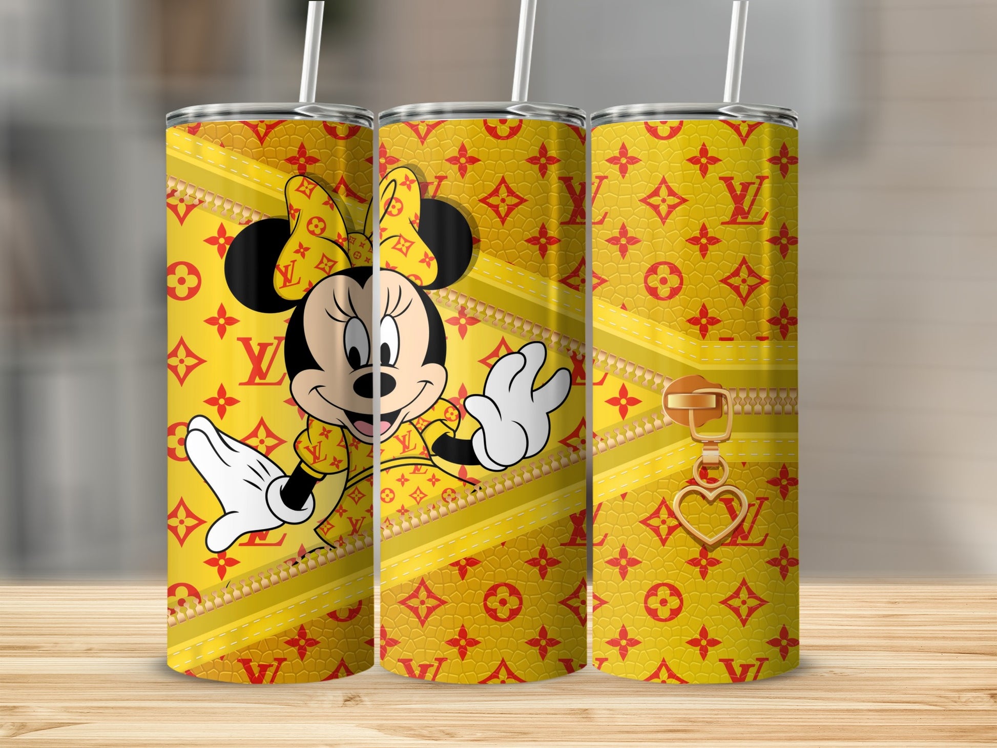 Stylish Yellow Mickey Mouse Design Tumbler Flask Cup