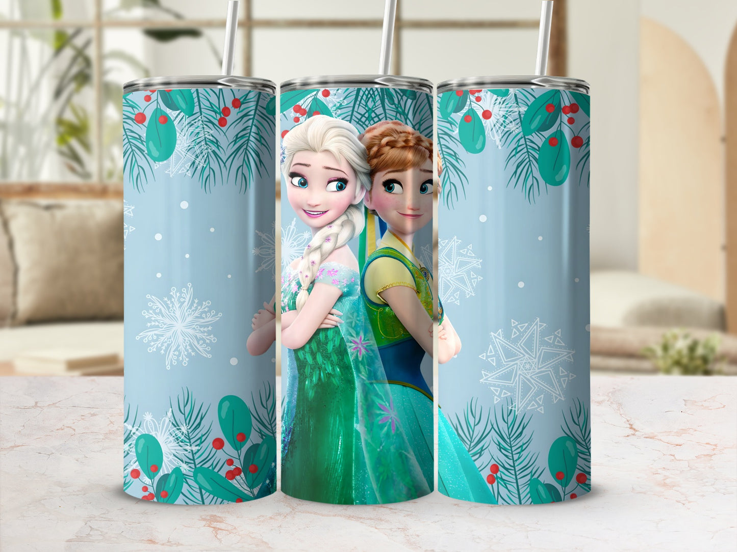 Frozen Characters and Snowflakes Tumbler Special Edition