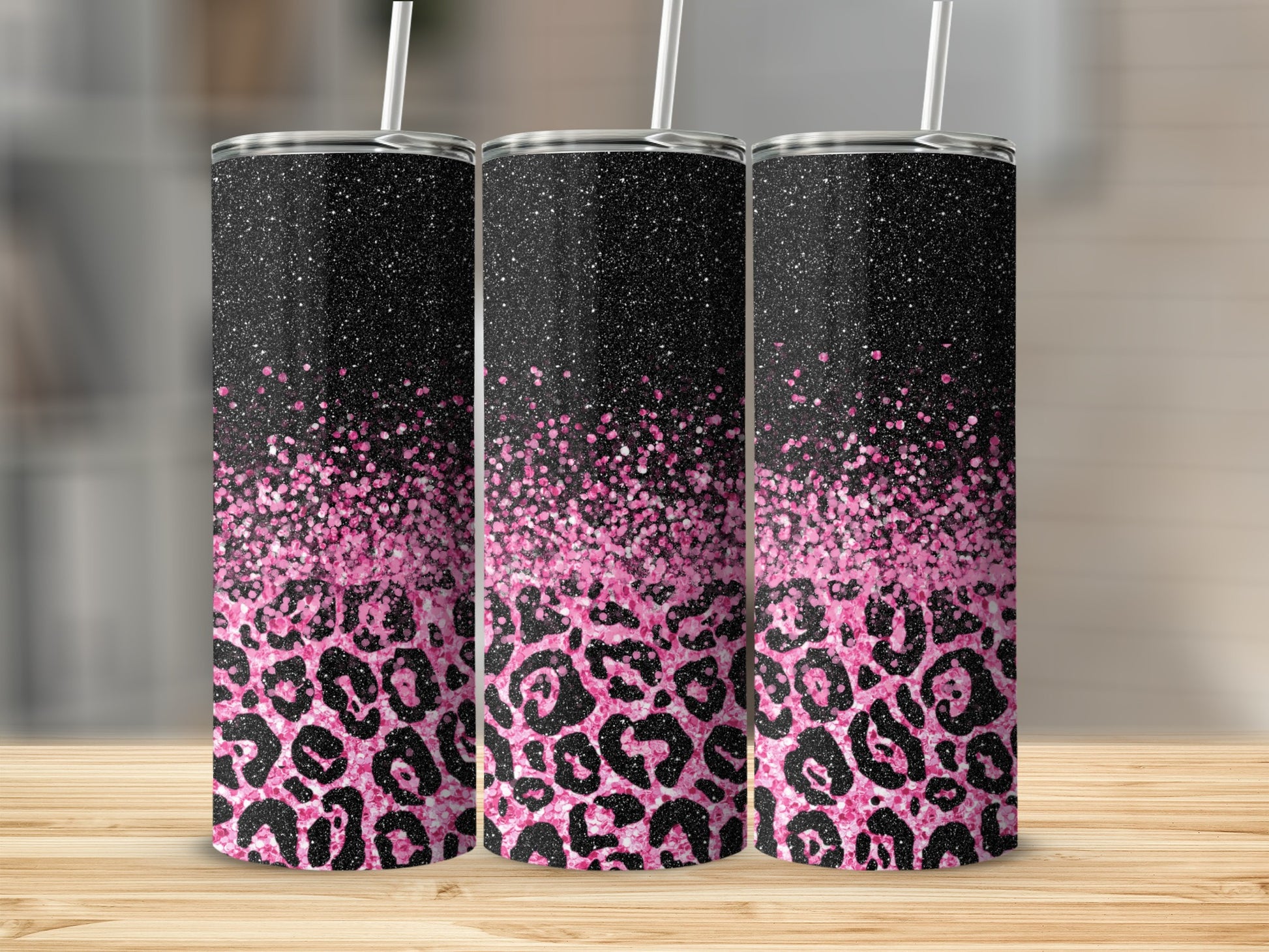 Glitter Pink Leopard Tumbler Perfect for Stylish Sips