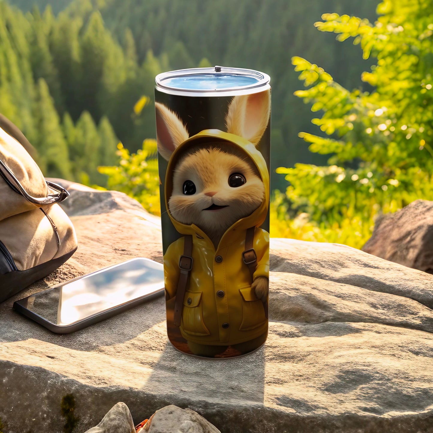 Adorable Rabbit Yellow Raincoat Outdoors Scene Tumbler
Rabbit
Bunny
Yellow
Raincoat
Cute
Adorable
Animal
Forest
Nature
Outdoors
Tumbler
Drinkware
Gift
Cartoon
Illustration
Whimsical
Character
Kids
Travel
Adventure