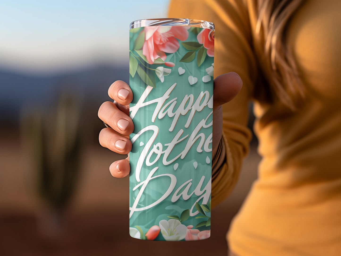 Happy Mother's Day Floral Design Tumbler Cup