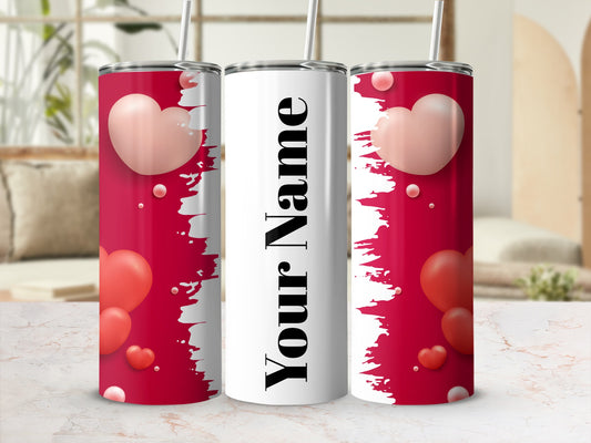 Personalized Heart Design Your Name Tumbler