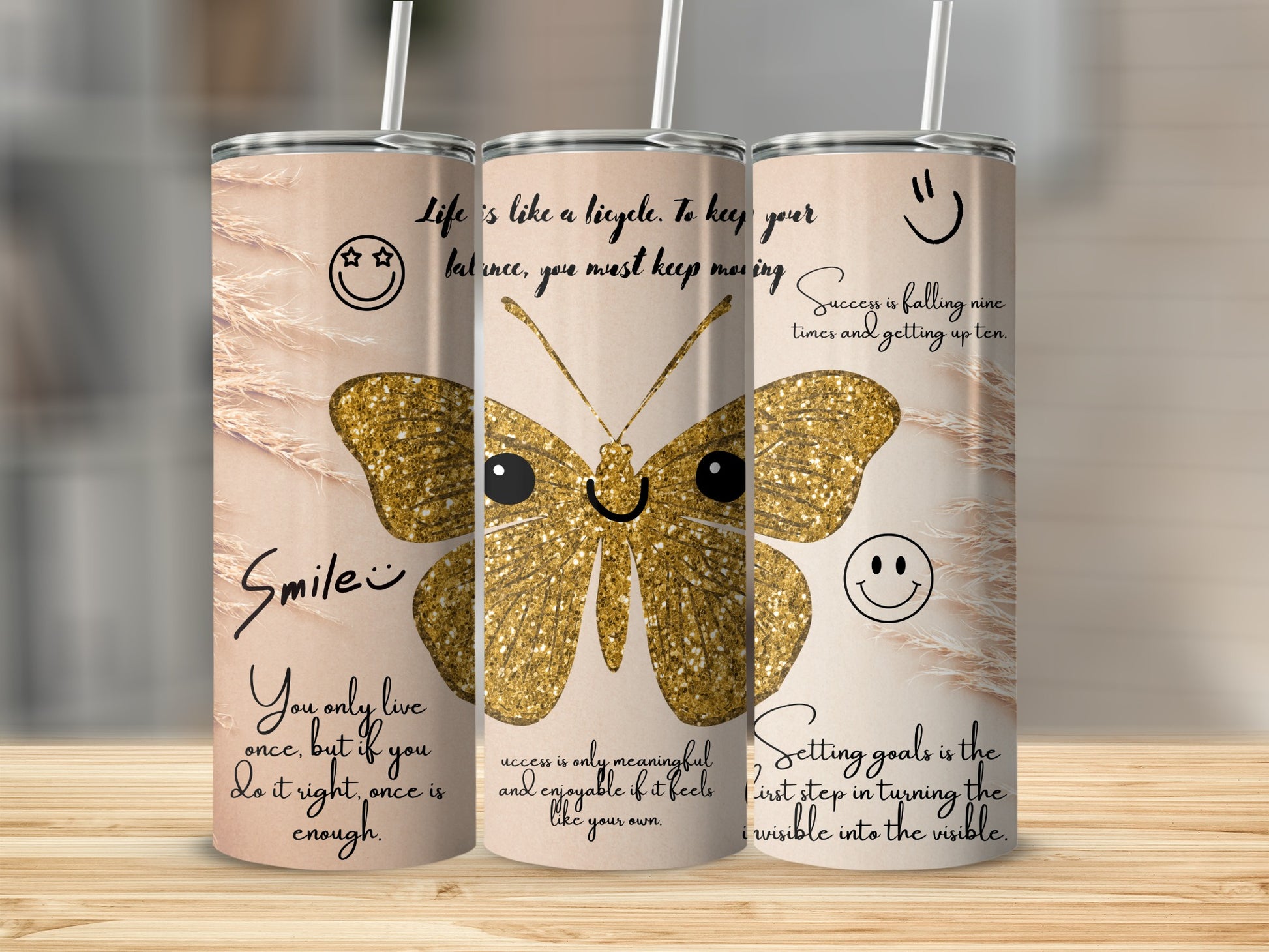Inspirational Nature-Themed Stainless Steel Tumbler