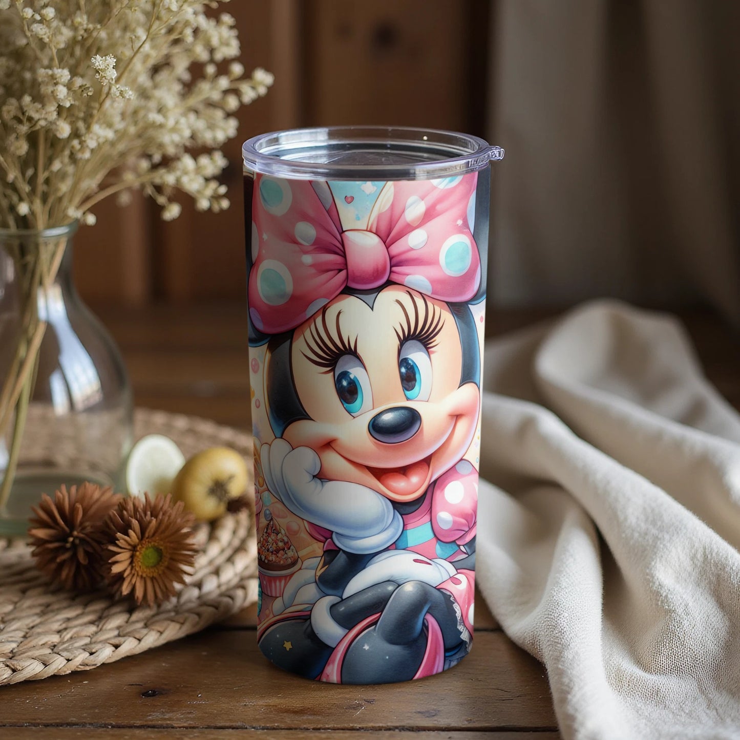 Cute Minnie Mouse Design Insulated Tumbler Cup