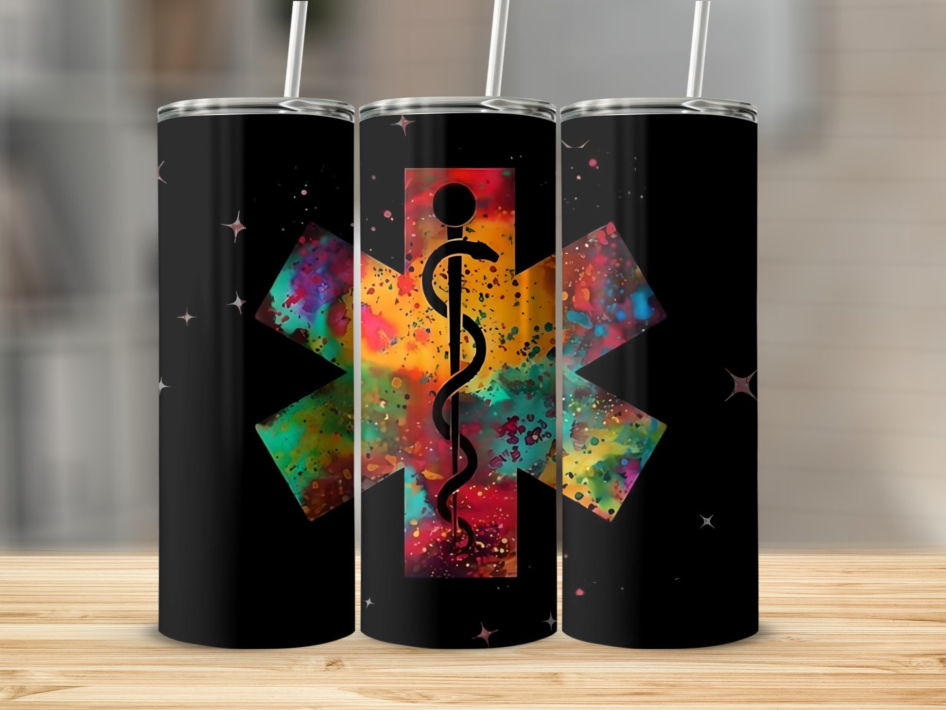 Colorful Medical Symbol Design Travel Tumbler