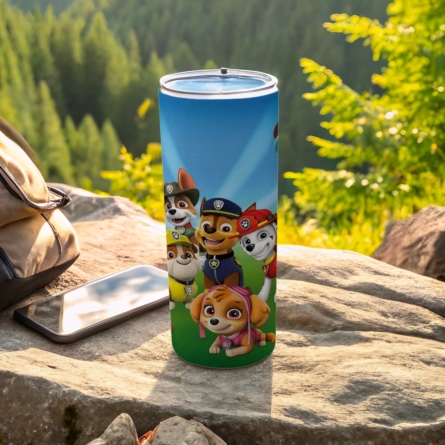 Adorable Cartoon Canine Characters Travel Tumbler