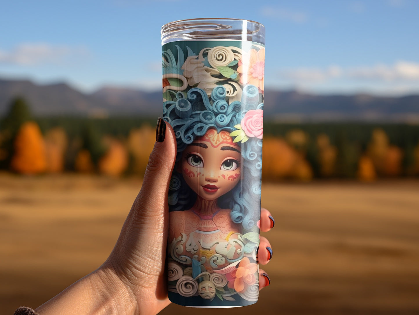 Unique Tumbler with Intricate Artistic Design