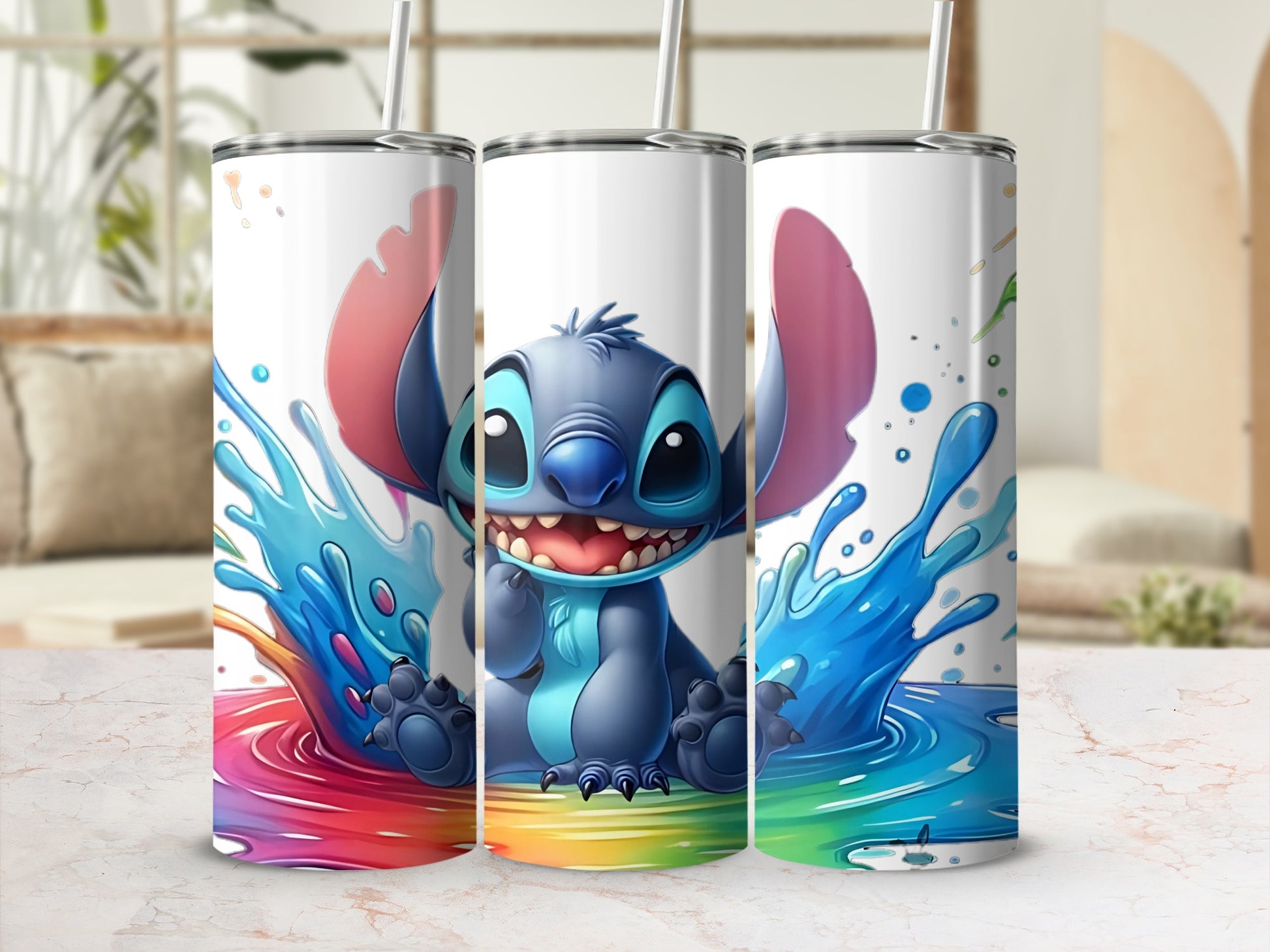 Colorful Cartoon Character Splash Design Tumbler