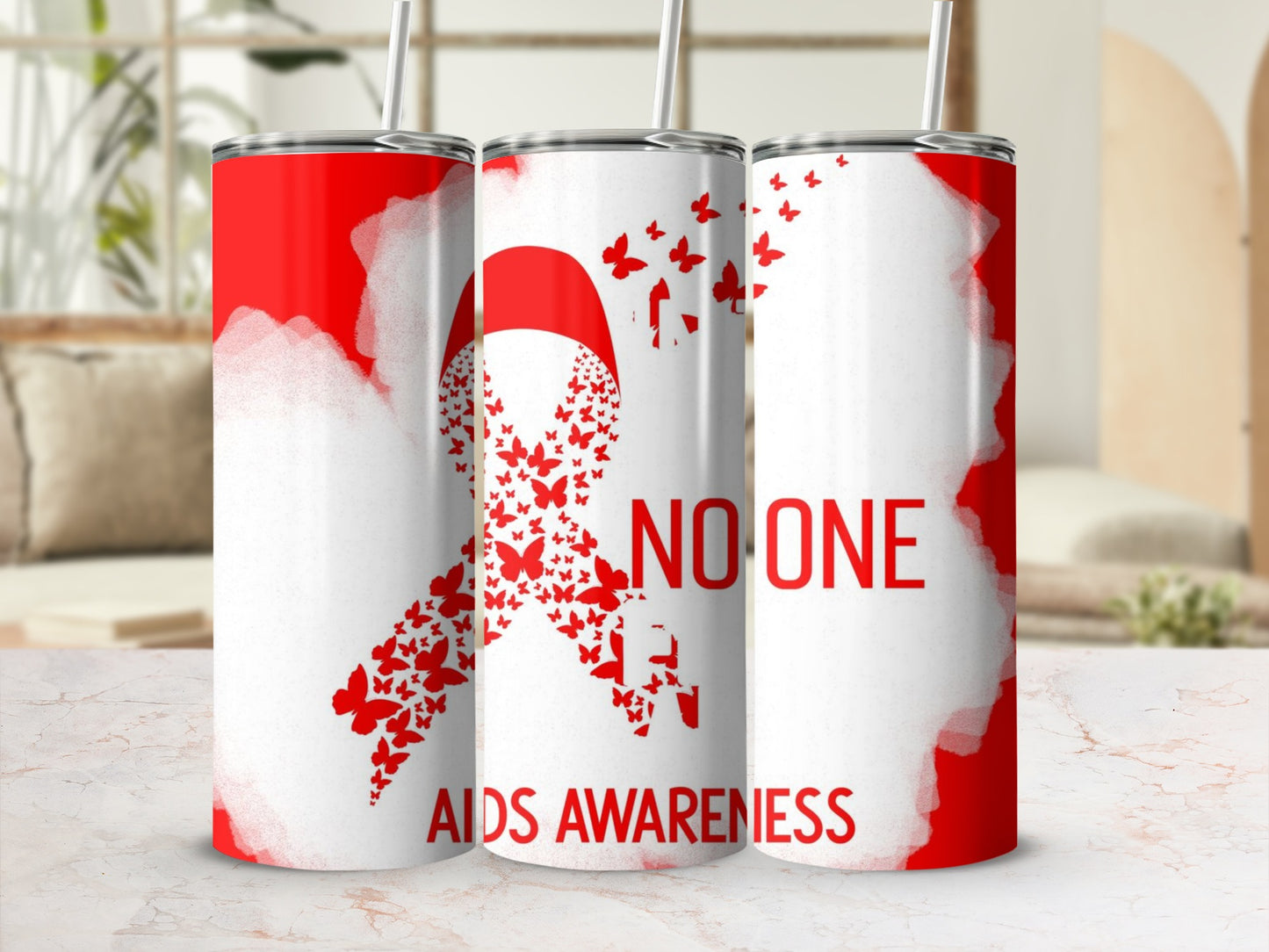 AIDS Awareness No One Tumbler