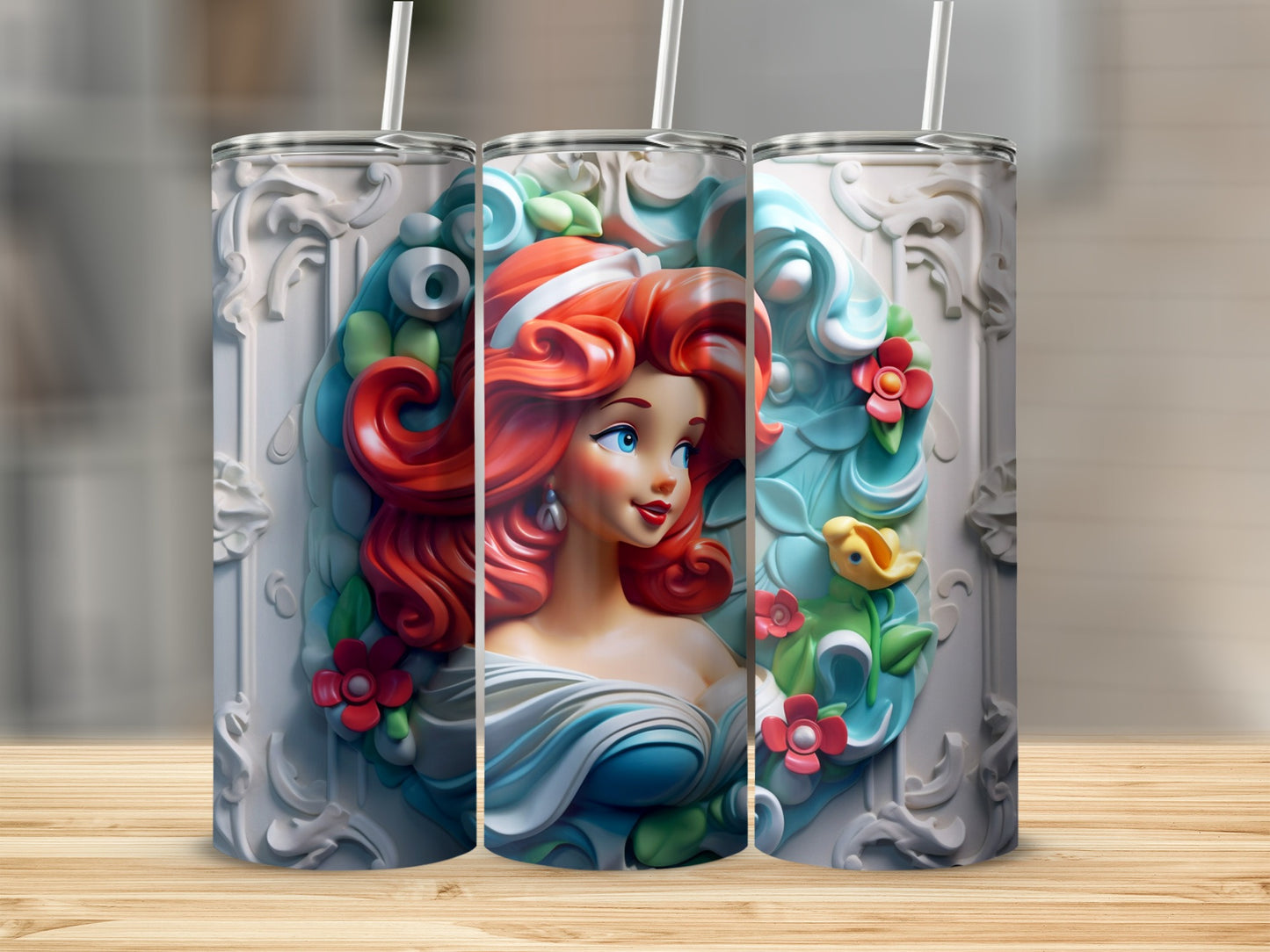 Beautiful and Artistic Colorful Mermaid Tumbler Design