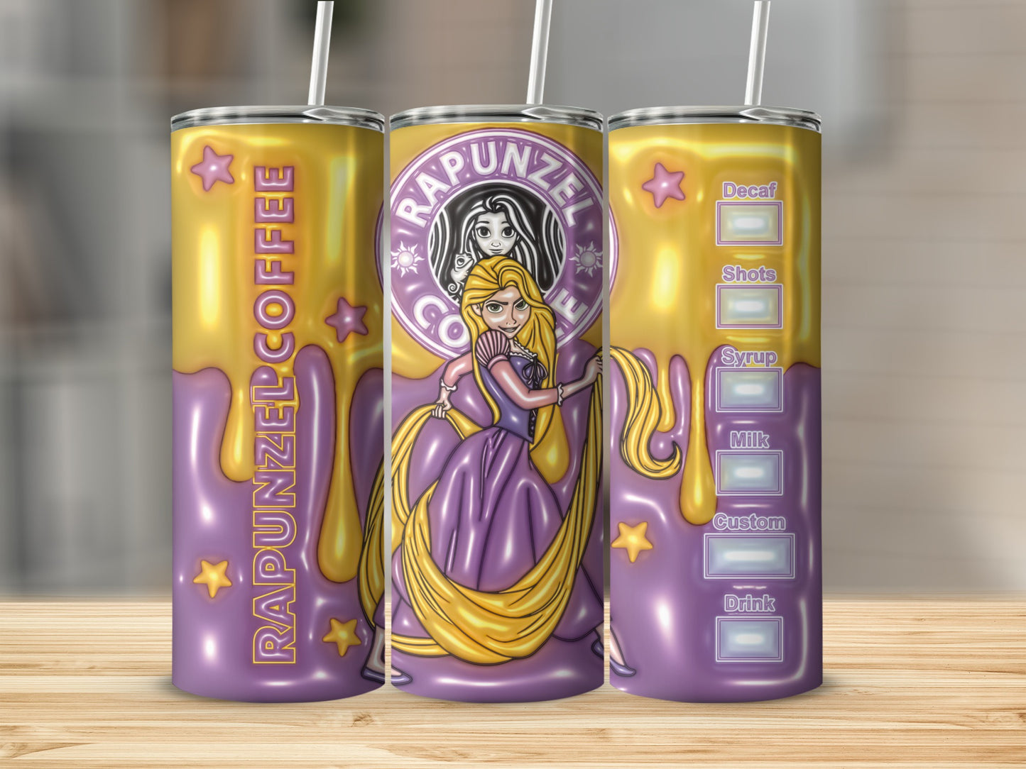Rapunzel Coffee Themed Tumbler with Custom Options