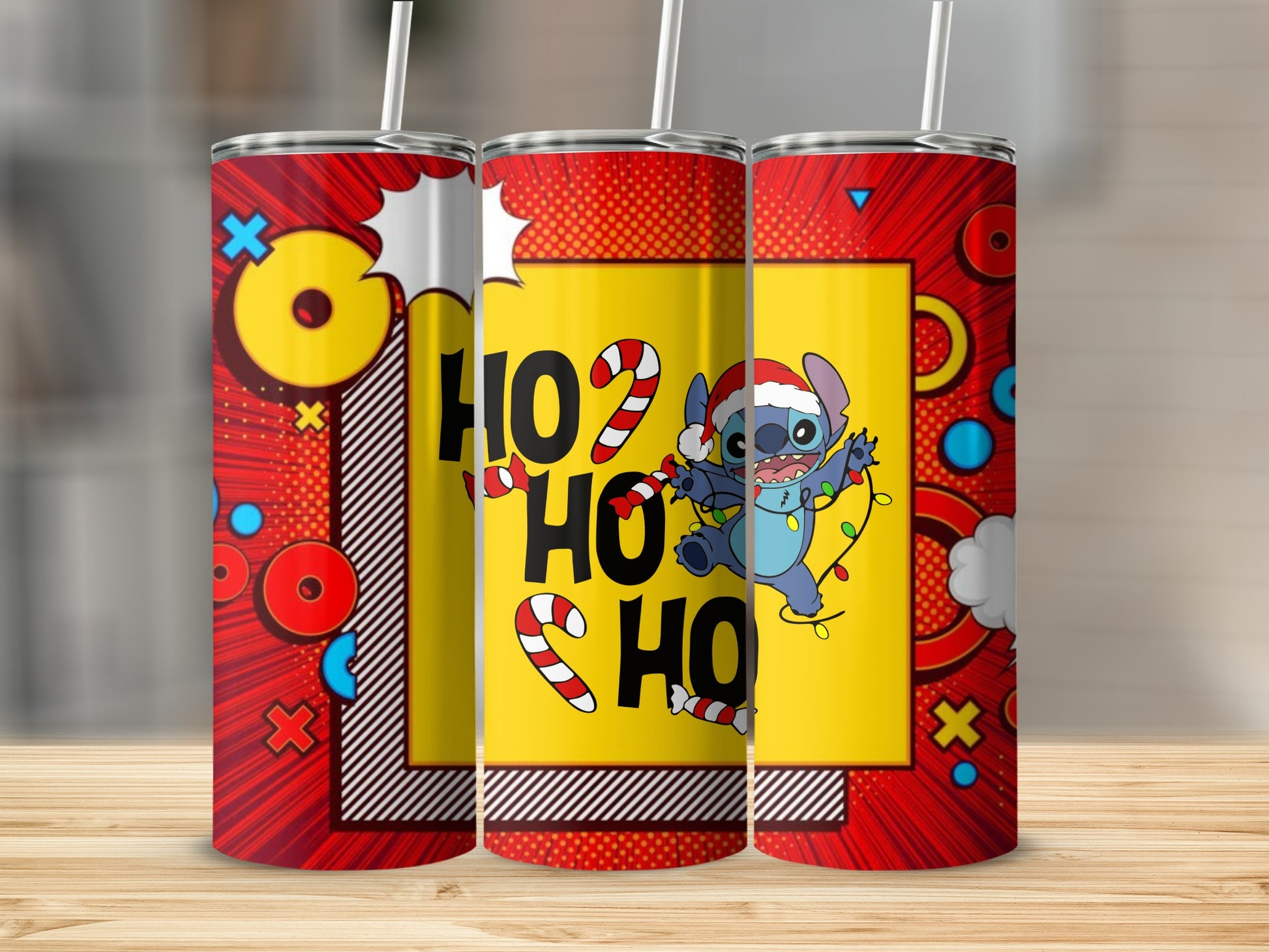 Ho Ho Ho Stitch Stainless Steel Tumbler