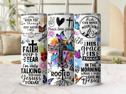 Inspirational Faith and Jesus Motivational Tumbler Set